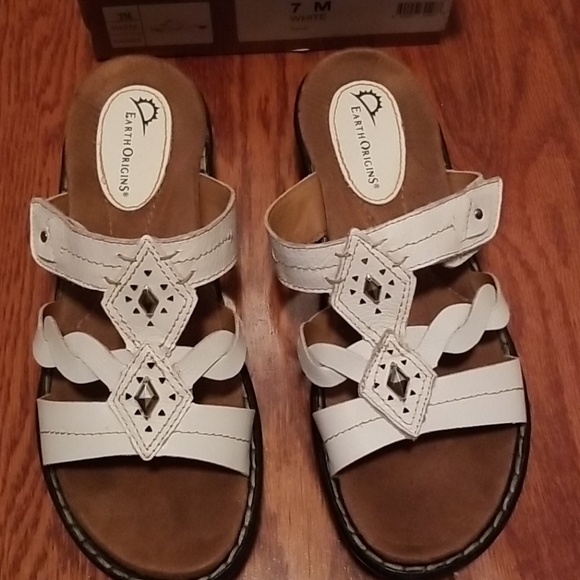 earth origins white sandals